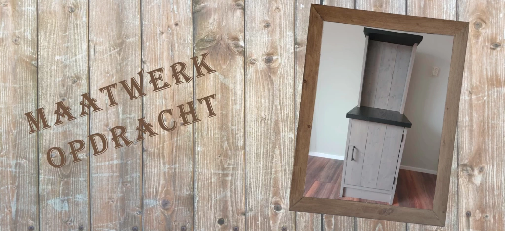 Maatwerk service opdracht: Koffiebar van steigerhout grey wash met zwart